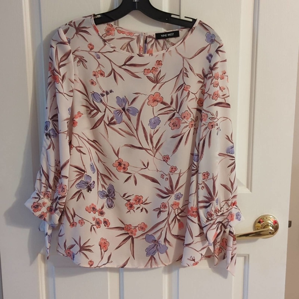 Nine West Floral Blouse - Pink and Purple
